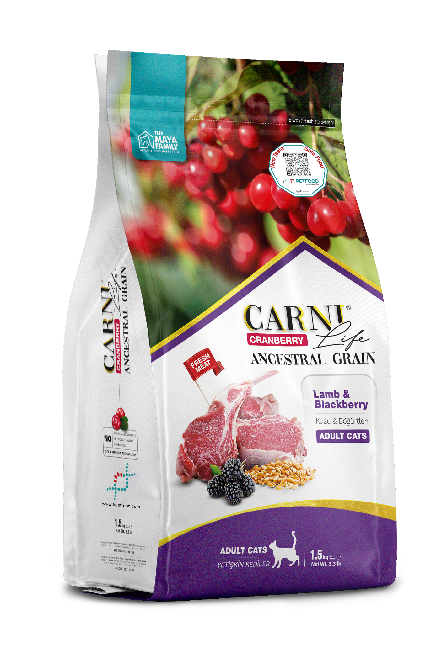 CARNI LIFE CRANBERRY ANCESTRAL GRAIN KEDİ KUZU & BÖĞÜRTLEN YETİŞKİN